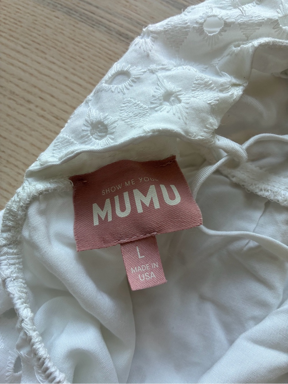 Show Me Your MuMu White Eyelet Mini Dress - Picture 3 of 3